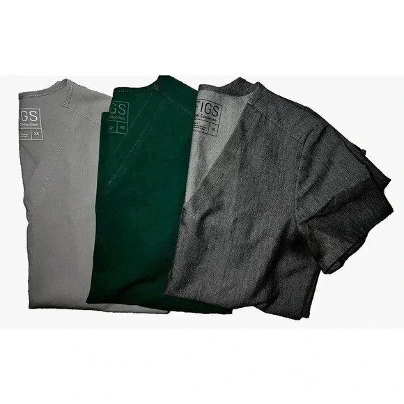 FIGS Casma Three Pocket Scrub Top Womens XS Set Of 3 - Picture 2 of 14